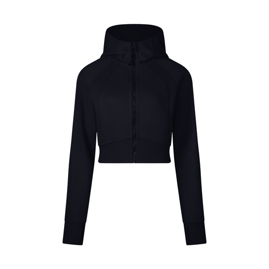 Cropped Zip-Through Hoodie